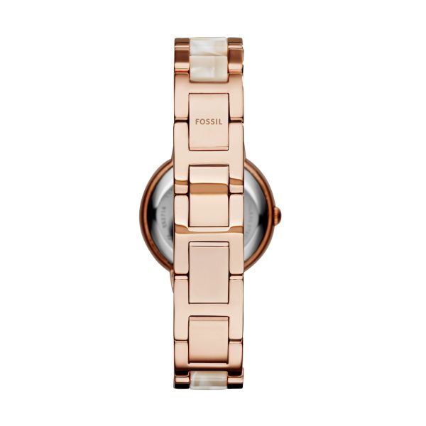 Fossil Virginia 30mm Three-Hand and Acetate Stainless Steel Watch - Preorder