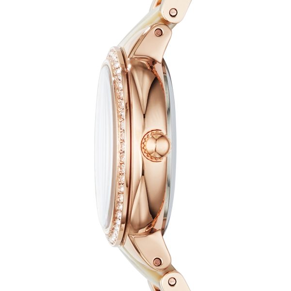 Fossil Virginia 30mm Three-Hand and Acetate Stainless Steel Watch - Preorder