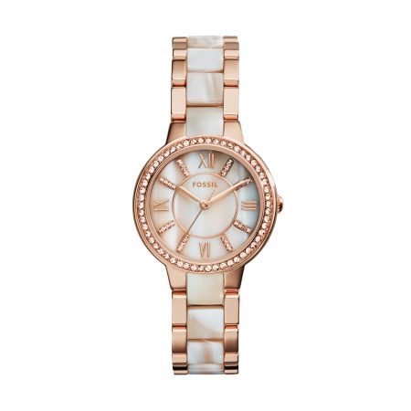 Fossil Virginia 30mm Three-Hand and Acetate Stainless Steel Watch - Preorder