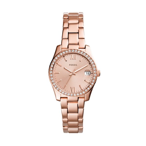 Fossil Scarlette 33mm Three-Hand Date Stainless Steel Watch - Preorder