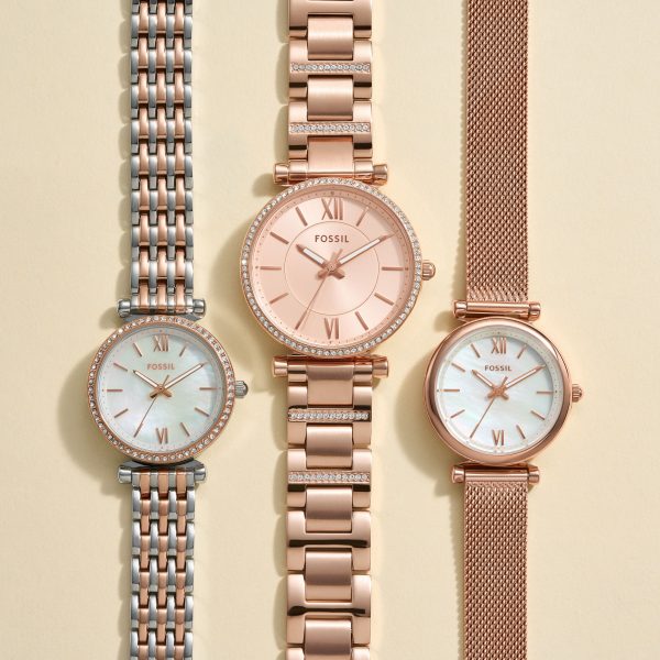 Fossil Carlie Mini 28mm Three-Hand Stainless Steel Watch - Preorder