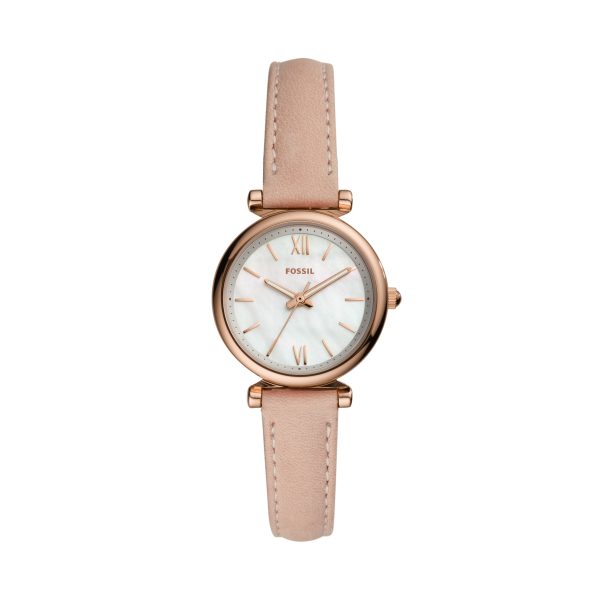 Fossil Carlie Mini 28mm Three-Hand Leather Watch - Preorder