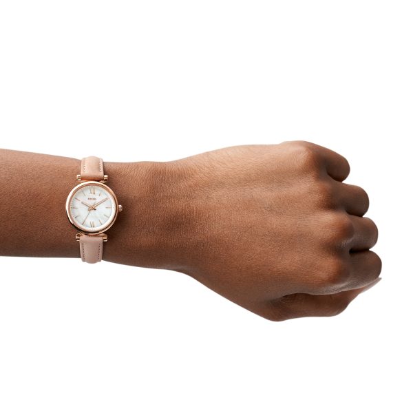 Fossil Carlie Mini 28mm Three-Hand Leather Watch - Preorder