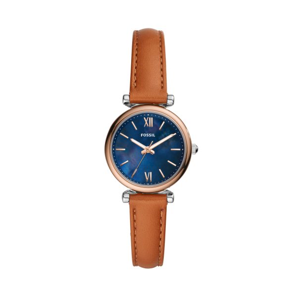 Fossil Carlie Mini 28mm Three-Hand Leather Watch - Preorder