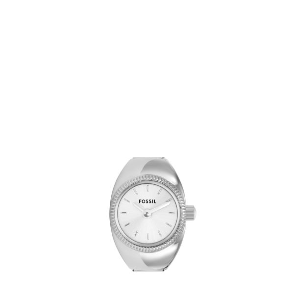 Fossil Watch Ring 15mm Two-Hand Stainless Steel - Preorder
