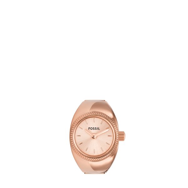 Fossil Watch Ring 15mm Two-Hand Stainless Steel - Preorder