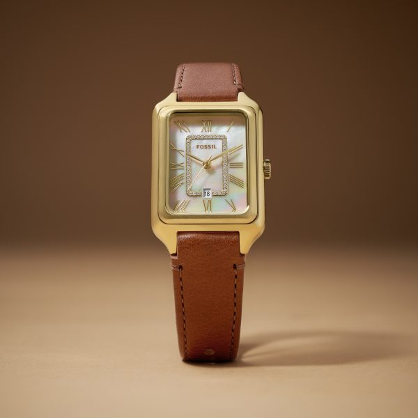 Fossil Raquel 26mm Three-Hand Date Leather Watch - Preorder