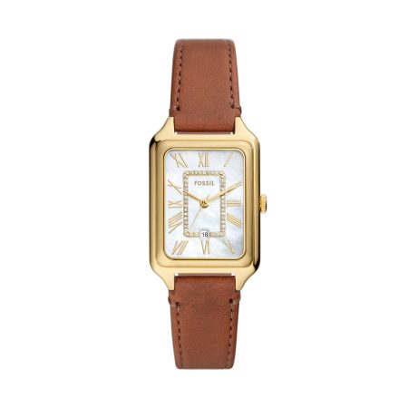 Fossil Raquel 26mm Three-Hand Date Leather Watch - Preorder