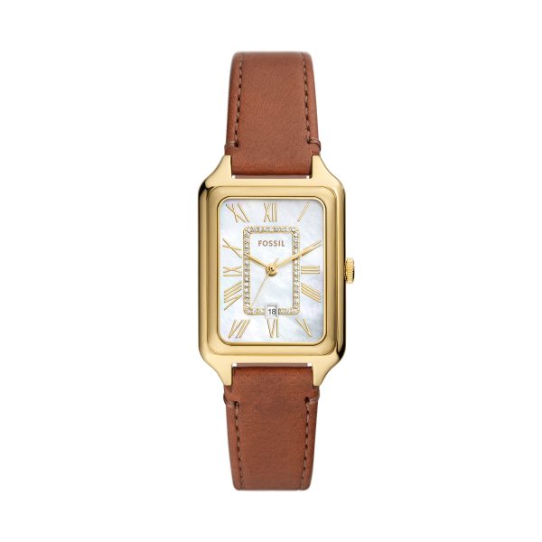 Fossil Raquel 26mm Three-Hand Date Leather Watch - Preorder