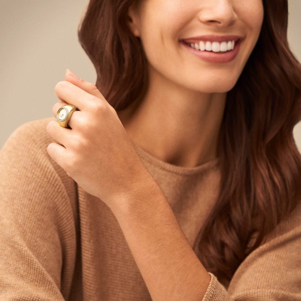 Fossil Watch Ring 15mm Two-Hand Stainless Steel - Preorder