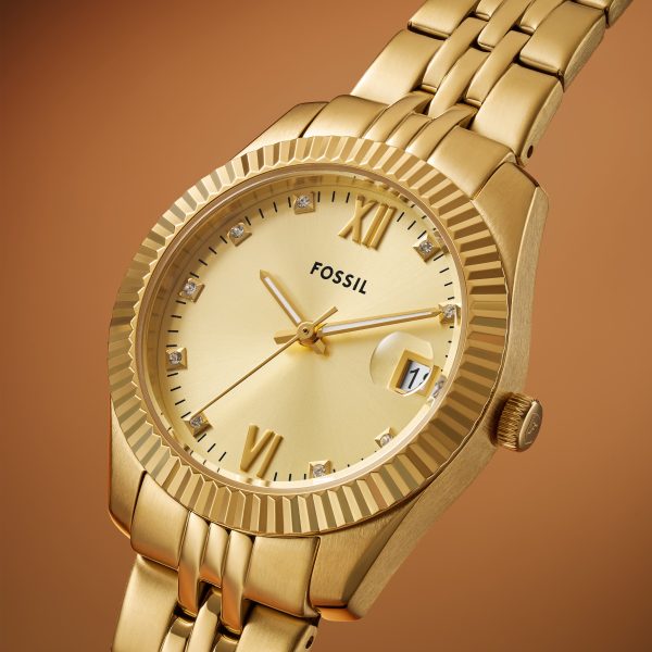 Fossil Scarlette 33mm Three-Hand Date Stainless Steel Watch - Preorder