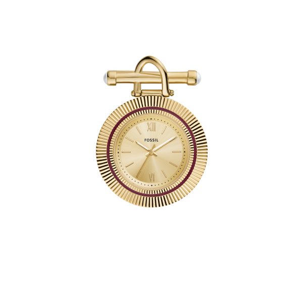 Fossil Scarlette 35mm Three-Hand Stainless Steel Watch Brooch - Preorder