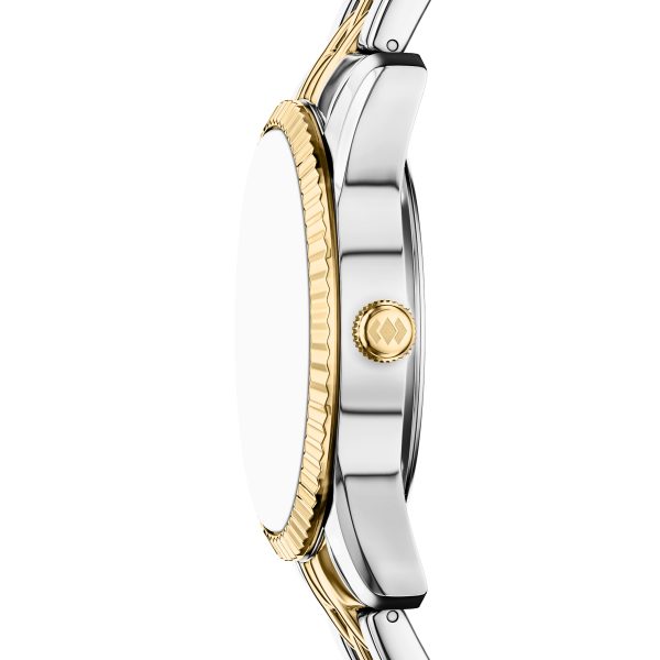 Fossil Scarlette 34mm Three-Hand Day-Date Stainless Steel Watch - Preorder