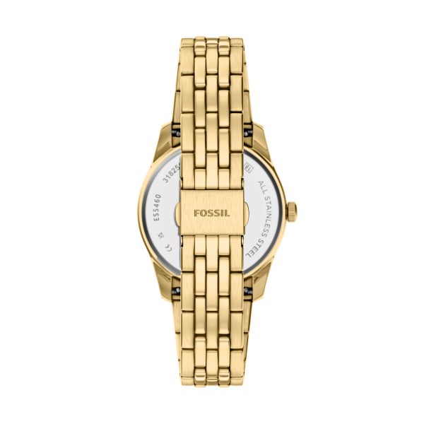 Fossil Scarlette 34mm Three-Hand Day-Date Stainless Steel Watch - Preorder