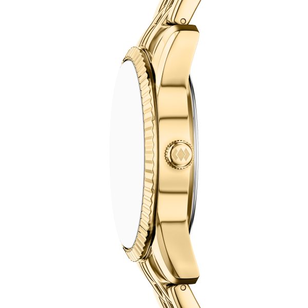 Fossil Scarlette 34mm Three-Hand Day-Date Stainless Steel Watch - Preorder