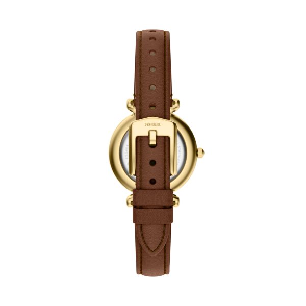 Fossil Carlie Mini 28mm Three-Hand Leather Watch - Preorder