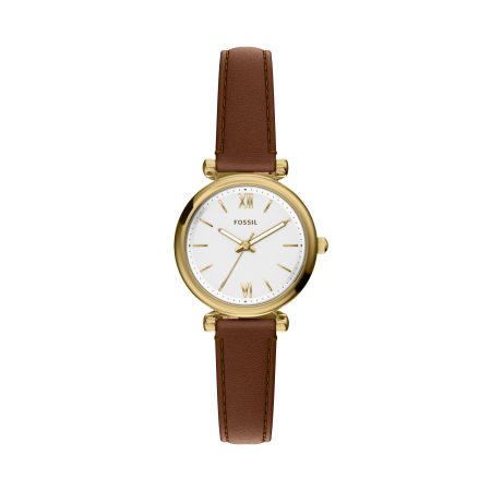 Fossil Carlie Mini 28mm Three-Hand Leather Watch - Preorder