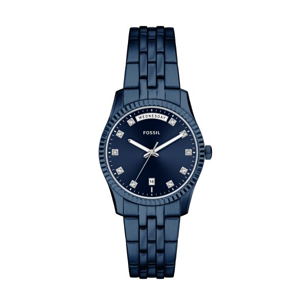 Fossil Scarlette 34mm Three-Hand Stainless Steel Watch - Preorder