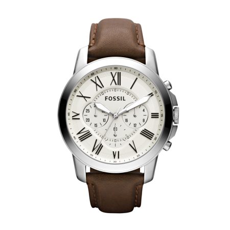 Fossil Grant 44mm Chronograph Leather Watch - Preorder