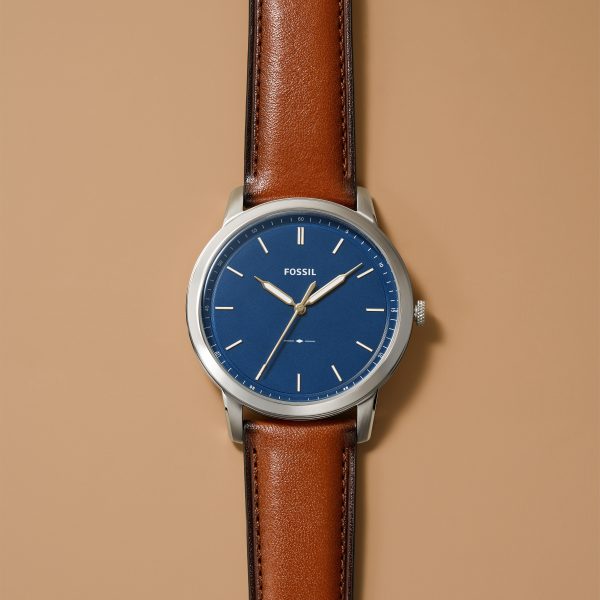 Fossil Minimalist 44mm Three-Hand Leather Watch - Preorder