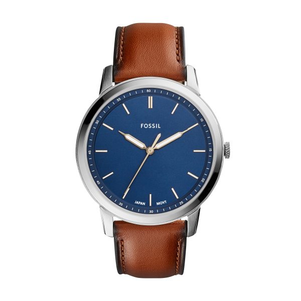 Fossil Minimalist 44mm Three-Hand Leather Watch - Preorder