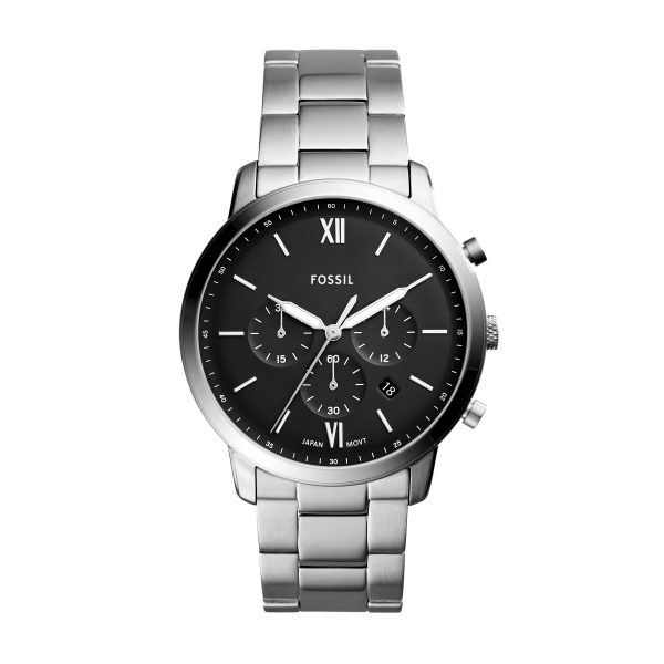 Fossil Neutra 44mm Chronograph Stainless Steel Watch - Preorder