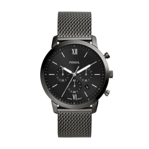 Fossil Neutra 44mm Chronograph Stainless Steel Mesh Watch - Preorder