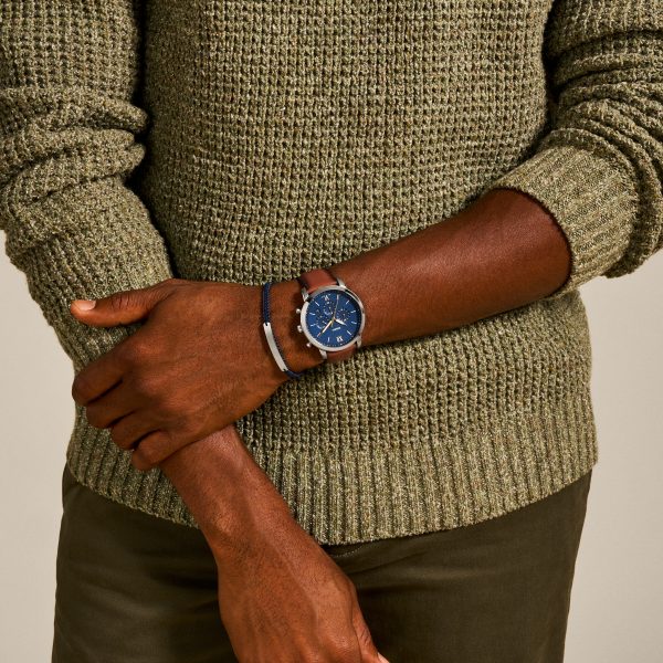 Fossil Neutra 44mm Chronograph Leather Watch and Bracelet Set - Preorder