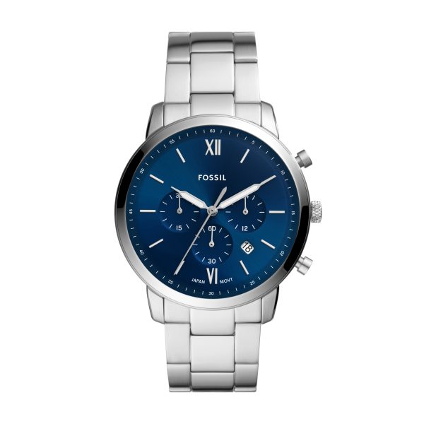 Fossil Neutra 44mm Chronograph Stainless Steel Watch - Preorder