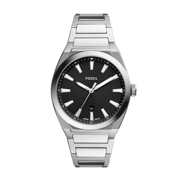 Fossil Everett 42mm Three-Hand Date Stainless Steel Watch - Preorder