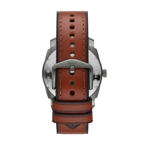 Fossil Machine 42mm Three-Hand Date Leather Watch - Preorder