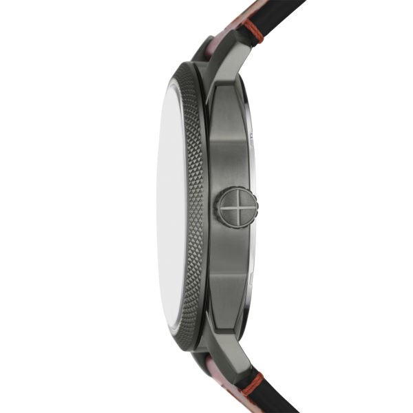 Fossil Machine 42mm Three-Hand Date Leather Watch - Preorder