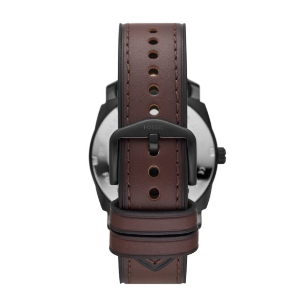 Fossil Machine 42mm Three-Hand Date Leather Watch - Preorder