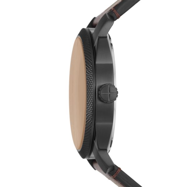 Fossil Machine 42mm Three-Hand Date Leather Watch - Preorder