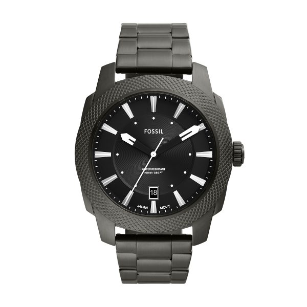 Fossil Machine 49mm Three-Hand Date Stainless Steel Watch - Preorder