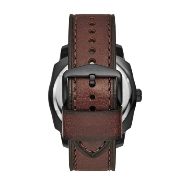 Fossil Machine 49mm Three-Hand Date LiteHide™ Leather Watch - Preorder