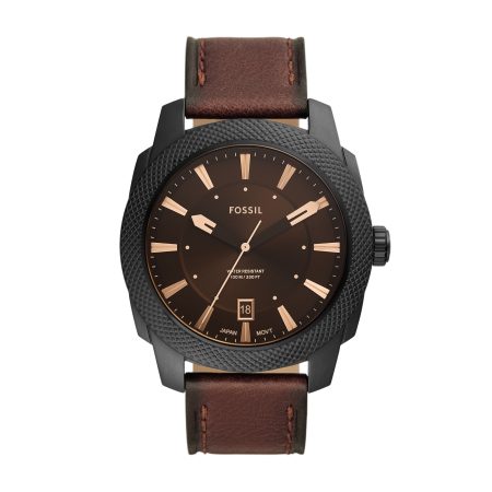 Fossil Machine 49mm Three-Hand Date LiteHide™ Leather Watch - Preorder