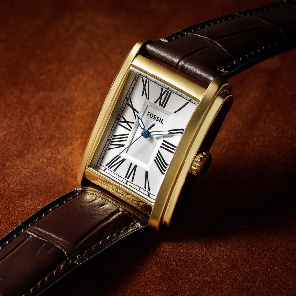 Fossil Carraway 30mm Three-Hand Croco Leather Watch - Preorder