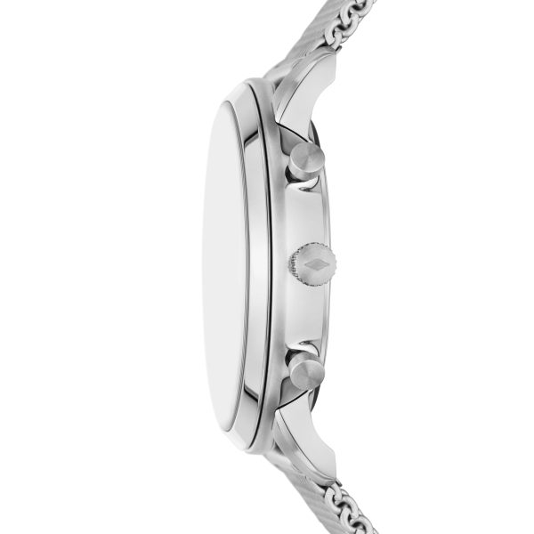 Fossil Neutra 44mm Chronograph Stainless Steel Mesh Watch and Bracelet Box Set - Preorder
