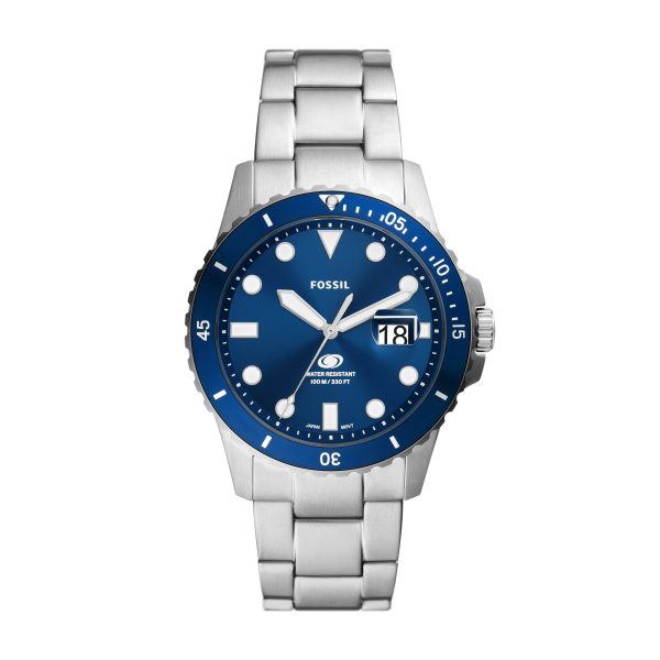 Fossil Dive 42mm Three-Hand Date Stainless Steel Watch - Preorder