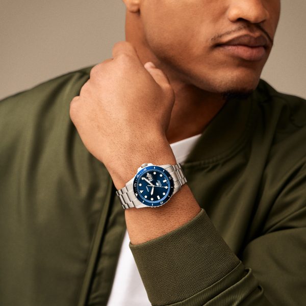 Fossil Dive 42mm Three-Hand Date Stainless Steel Watch - Preorder
