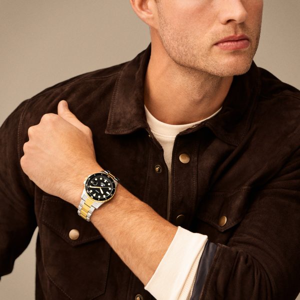Fossil Dive 42mm Three-Hand Date Stainless Steel Watch - Preorder