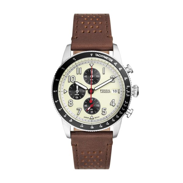 Fossil Sport Tourer 42mm Chronograph Leather Watch - Preorder