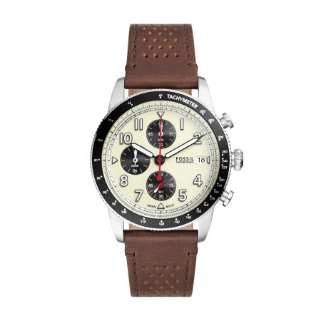 Fossil Sport Tourer 42mm Chronograph Leather Watch - Preorder