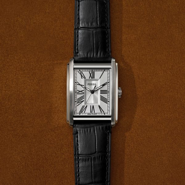 Fossil Carraway 30mm Three-Hand Croco Leather Watch - Preorder