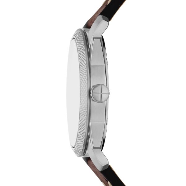 Fossil Machine 42mm Three-Hand Date Leather Watch and Bracelet Set - Preorder