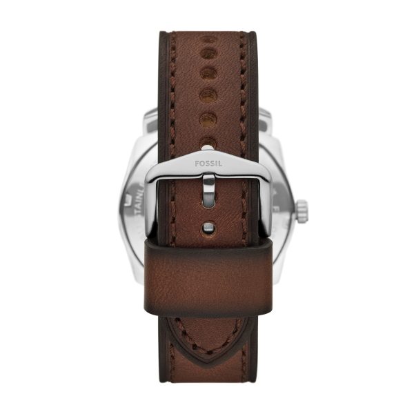 Fossil Machine 42mm Three-Hand Date Leather Watch - Preorder