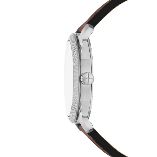 Fossil Machine 42mm Three-Hand Date Leather Watch - Preorder