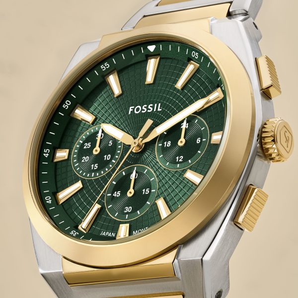 Fossil Everett 44mm Chronograph Stainless Steel Watch - Preorder