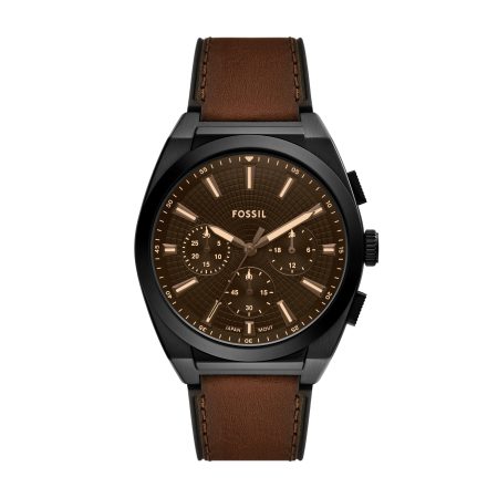 Fossil Everett 44mm Chronograph Leather Watch - Preorder